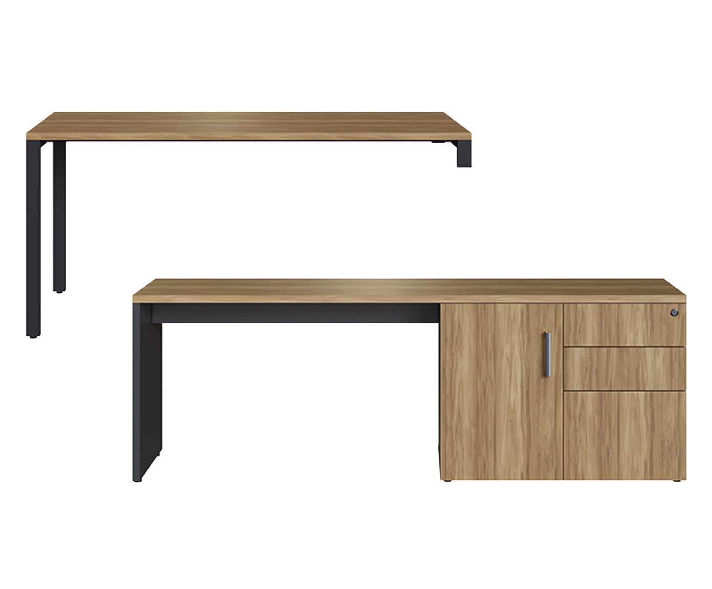 Conjunto Mesa Escrit&oacute;rio e Balc&atilde;o - Preto image number 1
