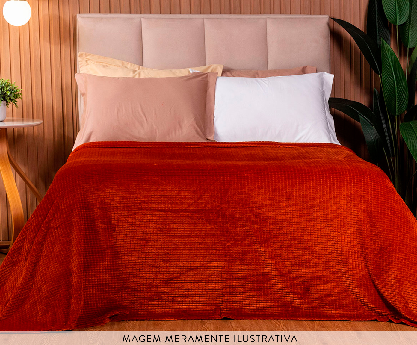 Cobertor Aveludado Manta Soft Touch Flannel Jaquard Terracota image number 4