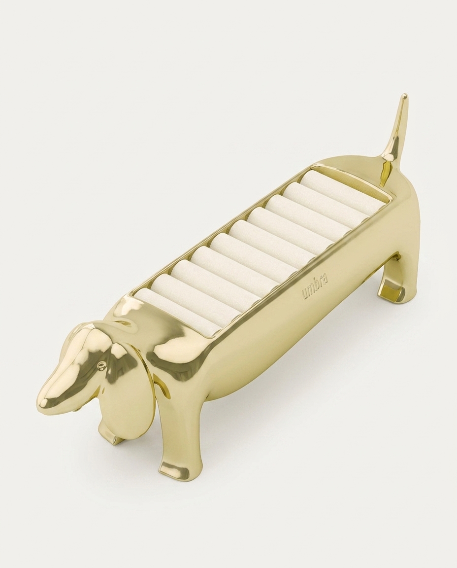 Porta-An&eacute;is Salsicha Dourado - image 1