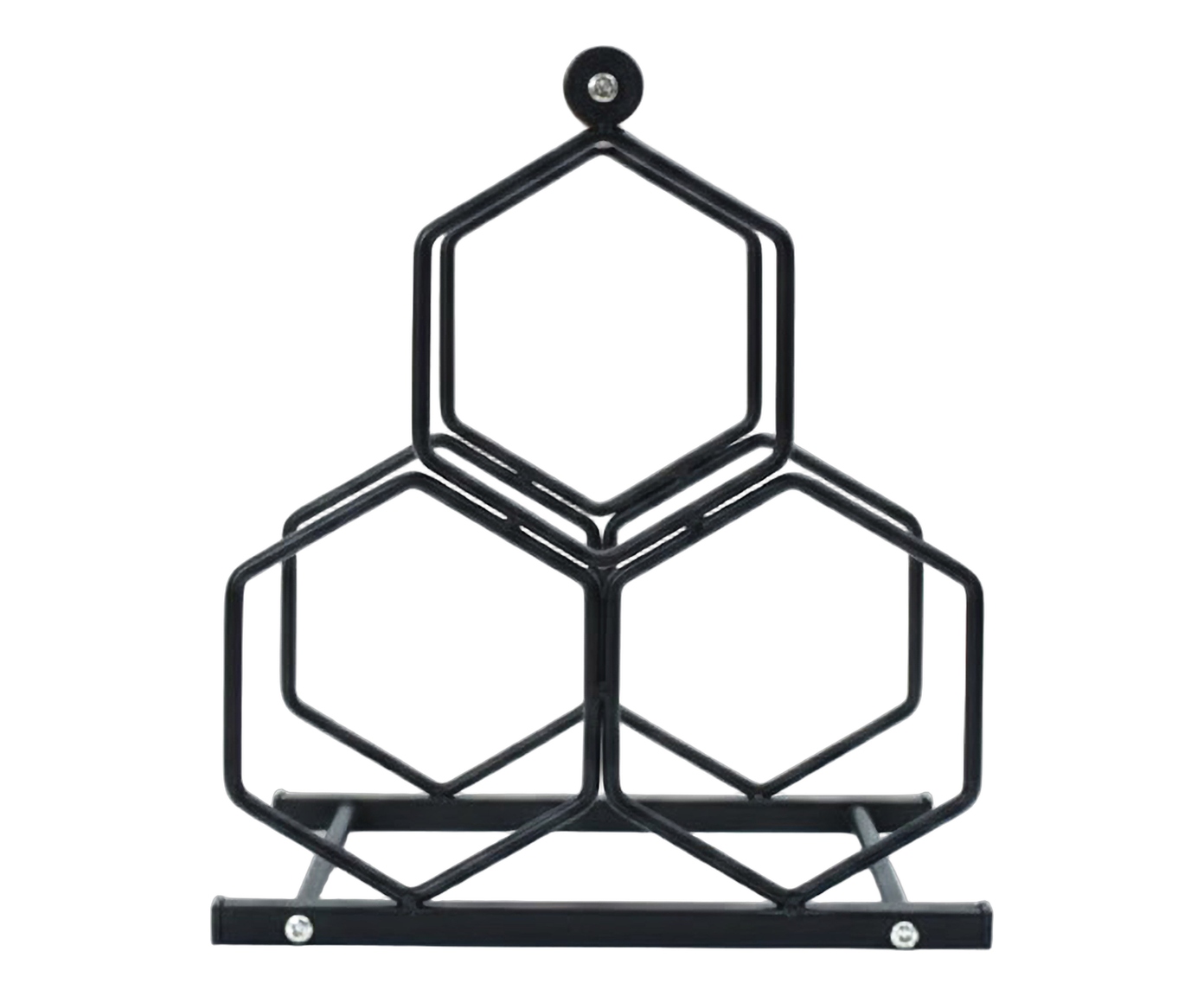 Suporte para 3 garrafas de vinho em metal preto - image 0