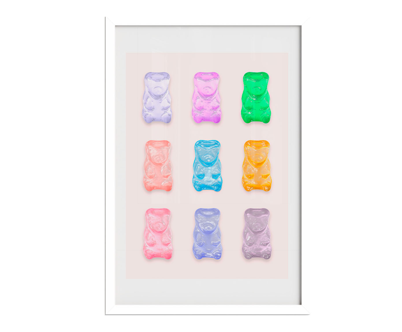 Quadro Gummy Bear com Moldura Branca image number 0