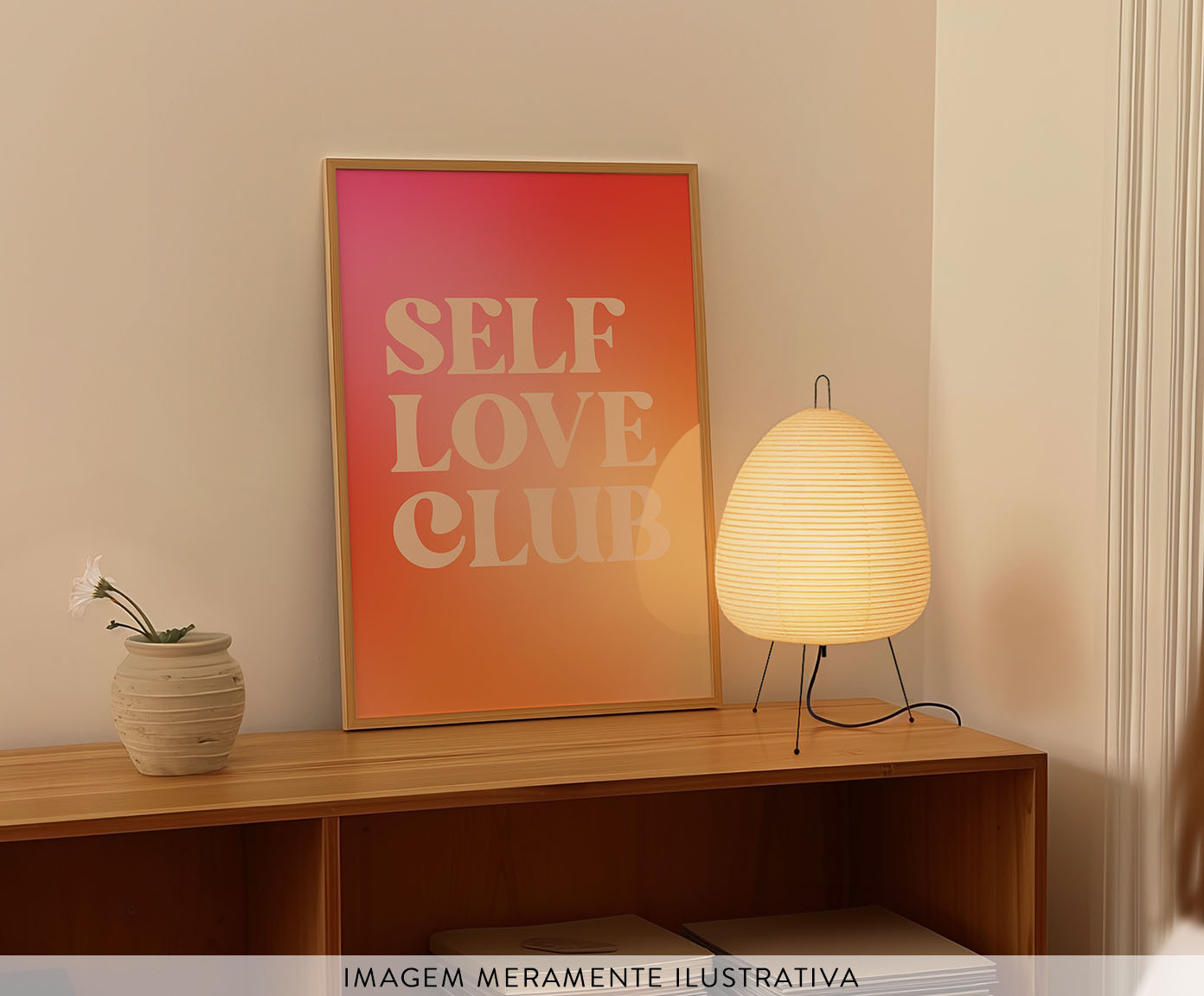 Quadro Self Love Club com Moldura em Madeira image number 2