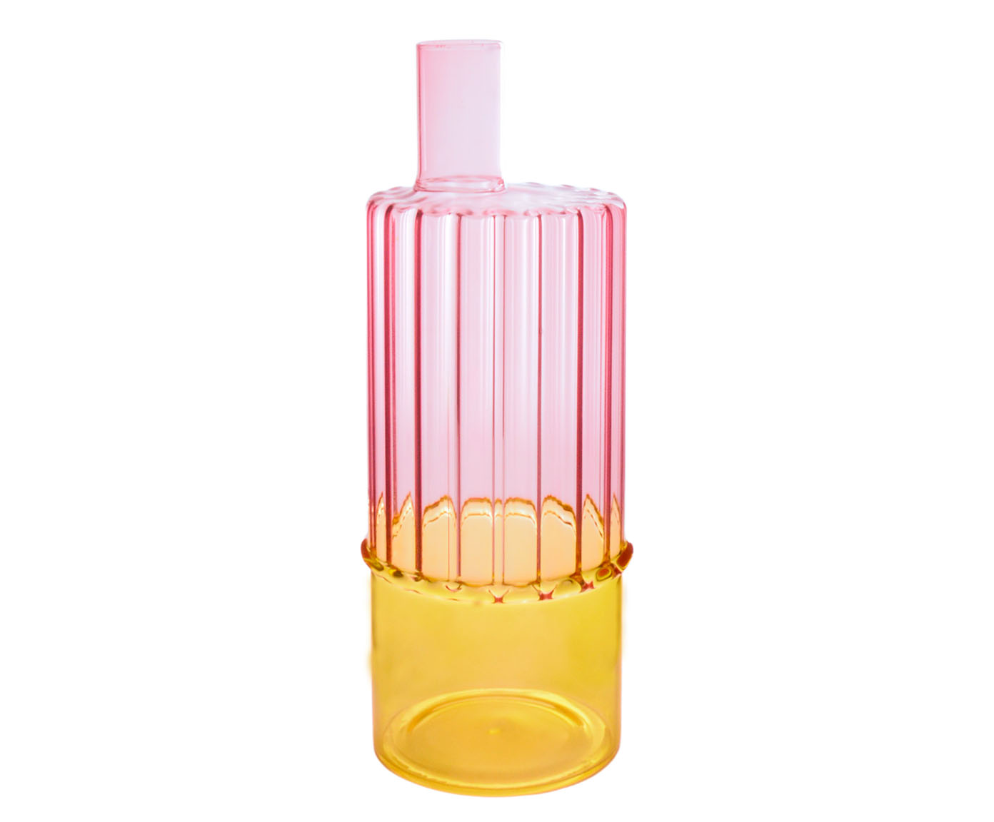 Vaso em Vidro Bicolor Annya I - Amarelo e Rosa image number 0