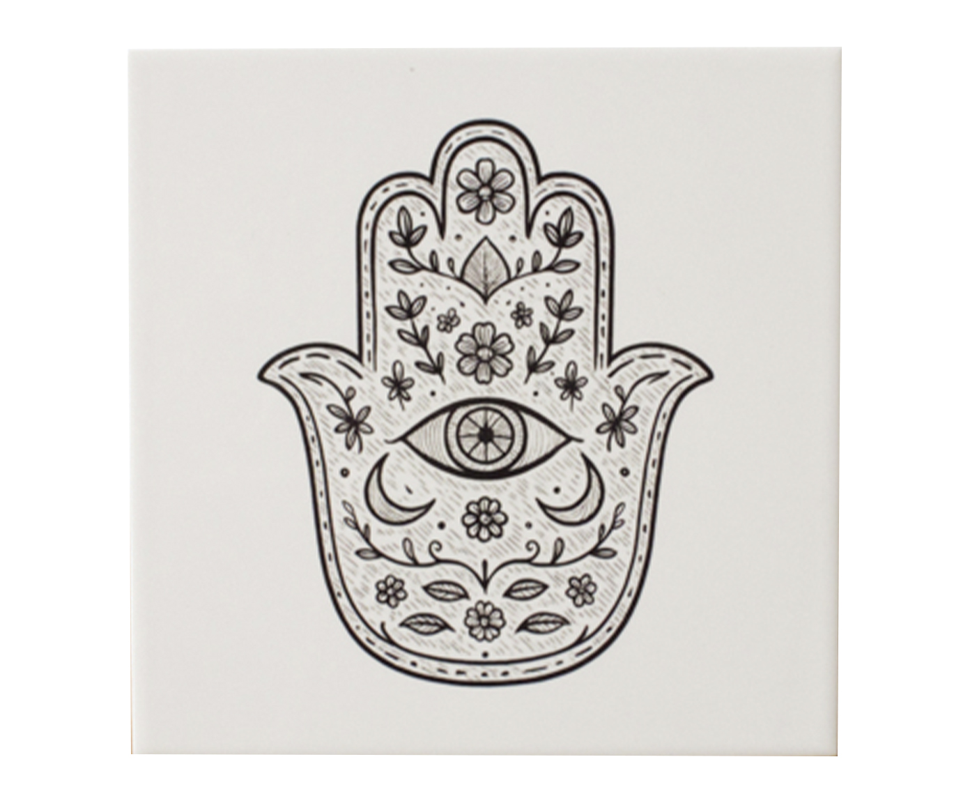 Azulejo Decorativo "M&atilde;o de Hams&aacute;" Floral image number 0