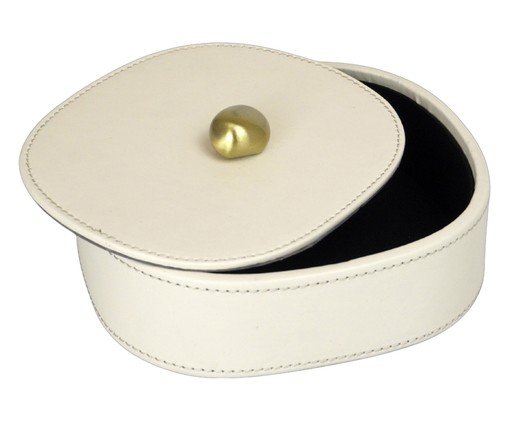 Porta-Objetos Decorativo Portis Dourado e Off-white - image 1