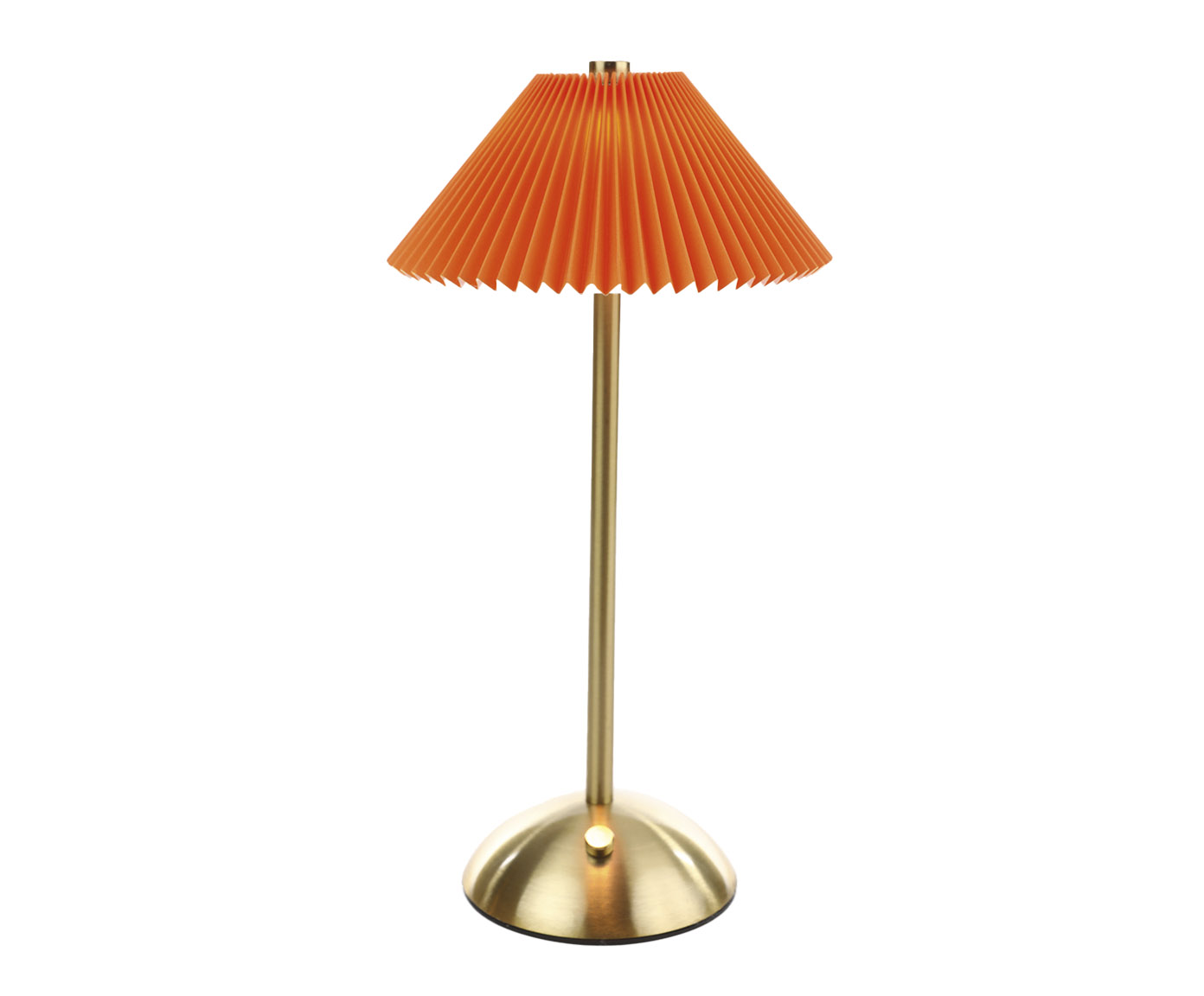 Lumin&aacute;ria de Mesa Pliss Dourado e Laranja - image 0