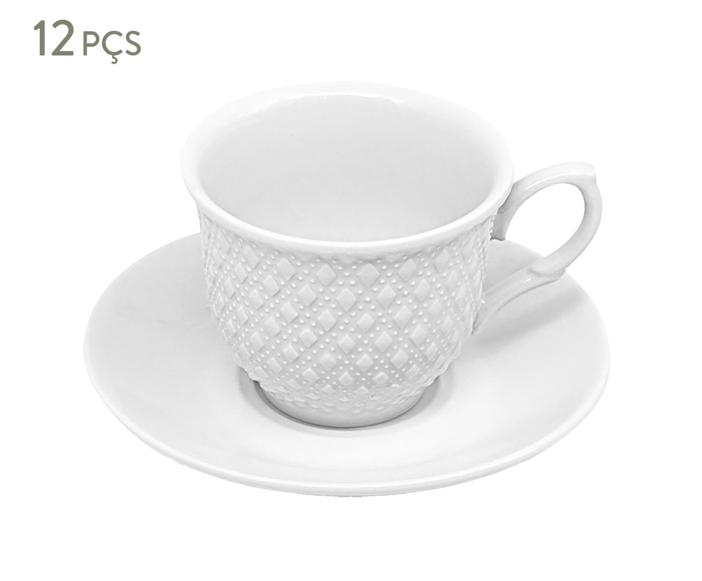 Jogo de X&iacute;cara para Ch&aacute; Wemble em Porcelana Branca image number 0