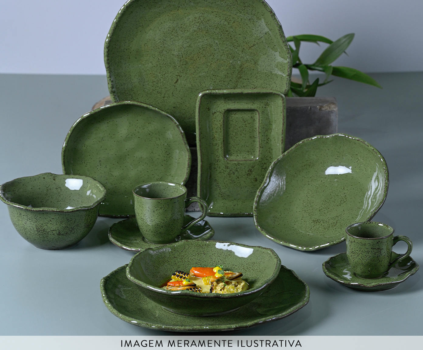 Jogo de Bowls Org&acirc;nico Eco Stone Jade Verde image number 3