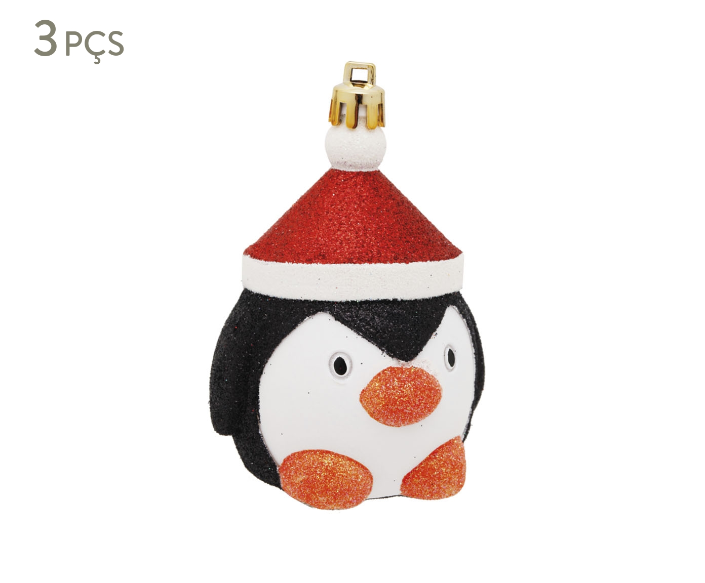 Jogo de Enfeites para Pendurar Pinguim com Chap&eacute;u image number 0