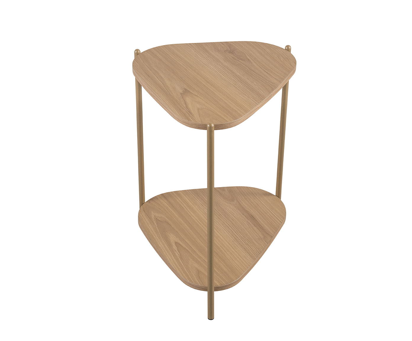 Mesa Lateral Com Prateleira Org&acirc;nica Hanover e Dourado - image 1