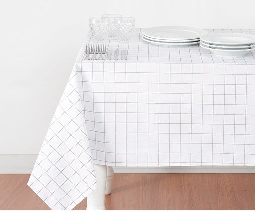 Toalha de Mesa Panam&aacute; Grid Bege - 160X250cm image number 0