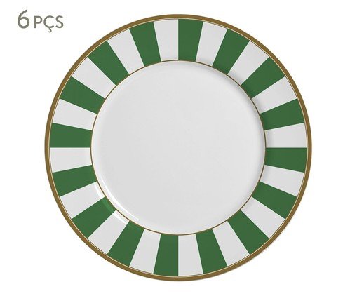 Jogo de Pratos Rasos Stripe Verde image number 0
