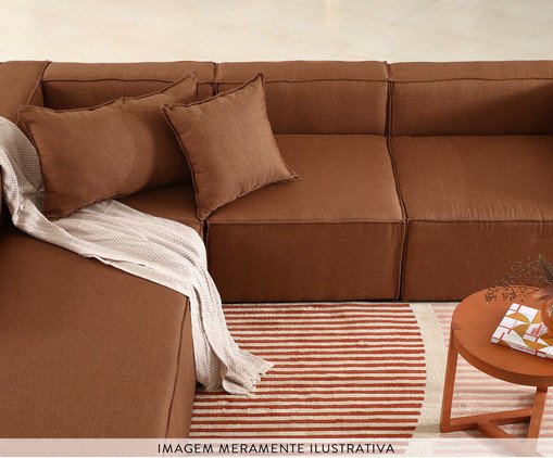 Sof&aacute; 3 M&oacute;dulos Chaise Mensa Cinza Claro image number 1