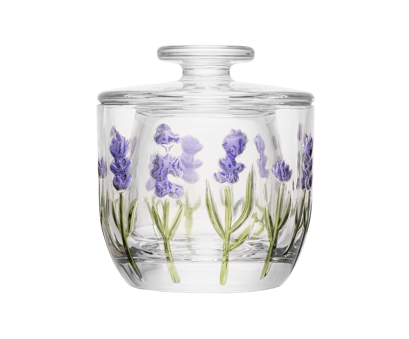 Manteigueira Francesa em Cristal Lavanda Hand Painting - image 0