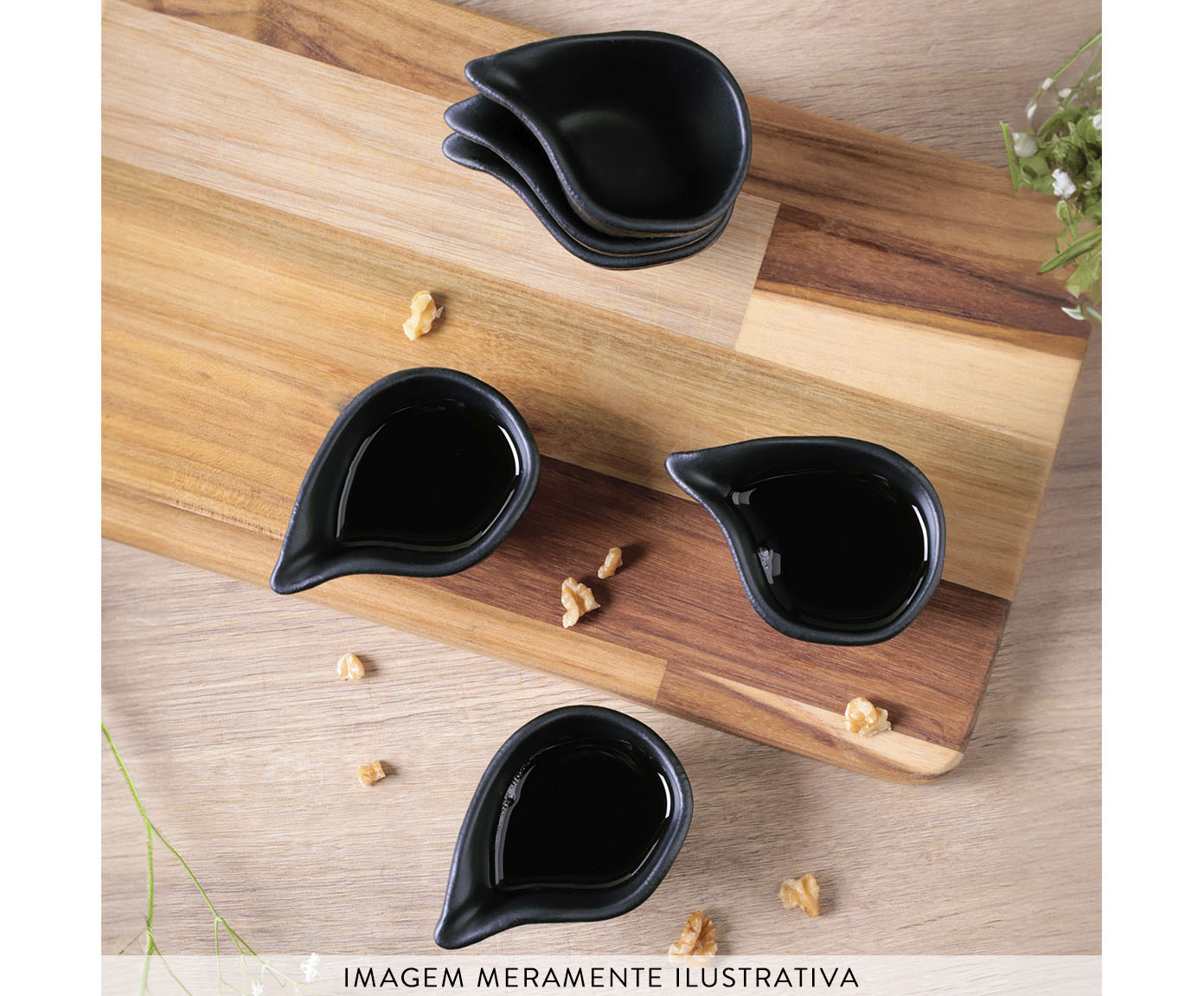Jogo de Molheiras Oval Org&acirc;nico Preto Matte Preto image number 3