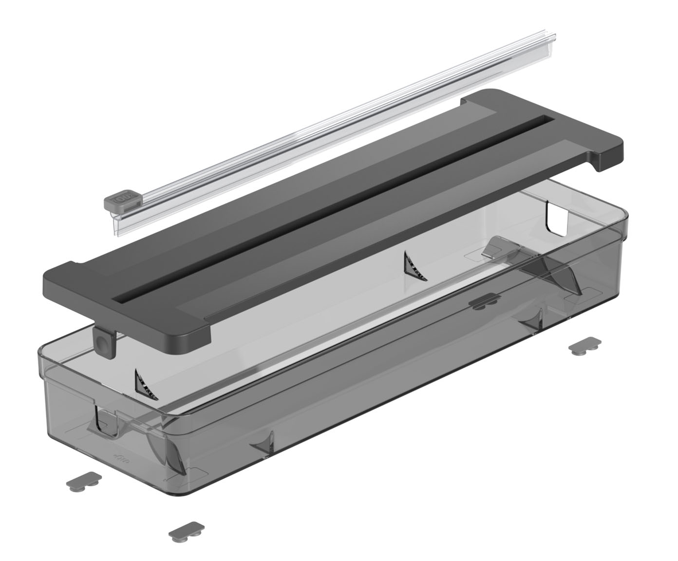 Organizador de Rolos Duplo Clear - Preto Fechado - image 1