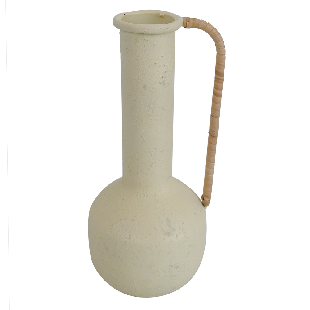 Vaso em Metal Creme com Al&ccedil;as Walter Marrom image number 0