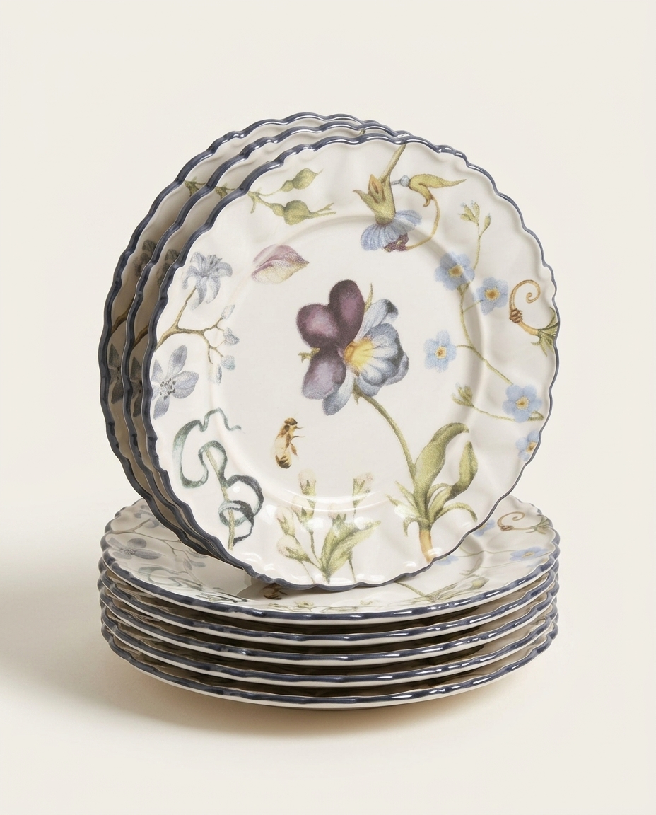 Jogo de Pratos de Sobremesa Romantic Flowers image number 2