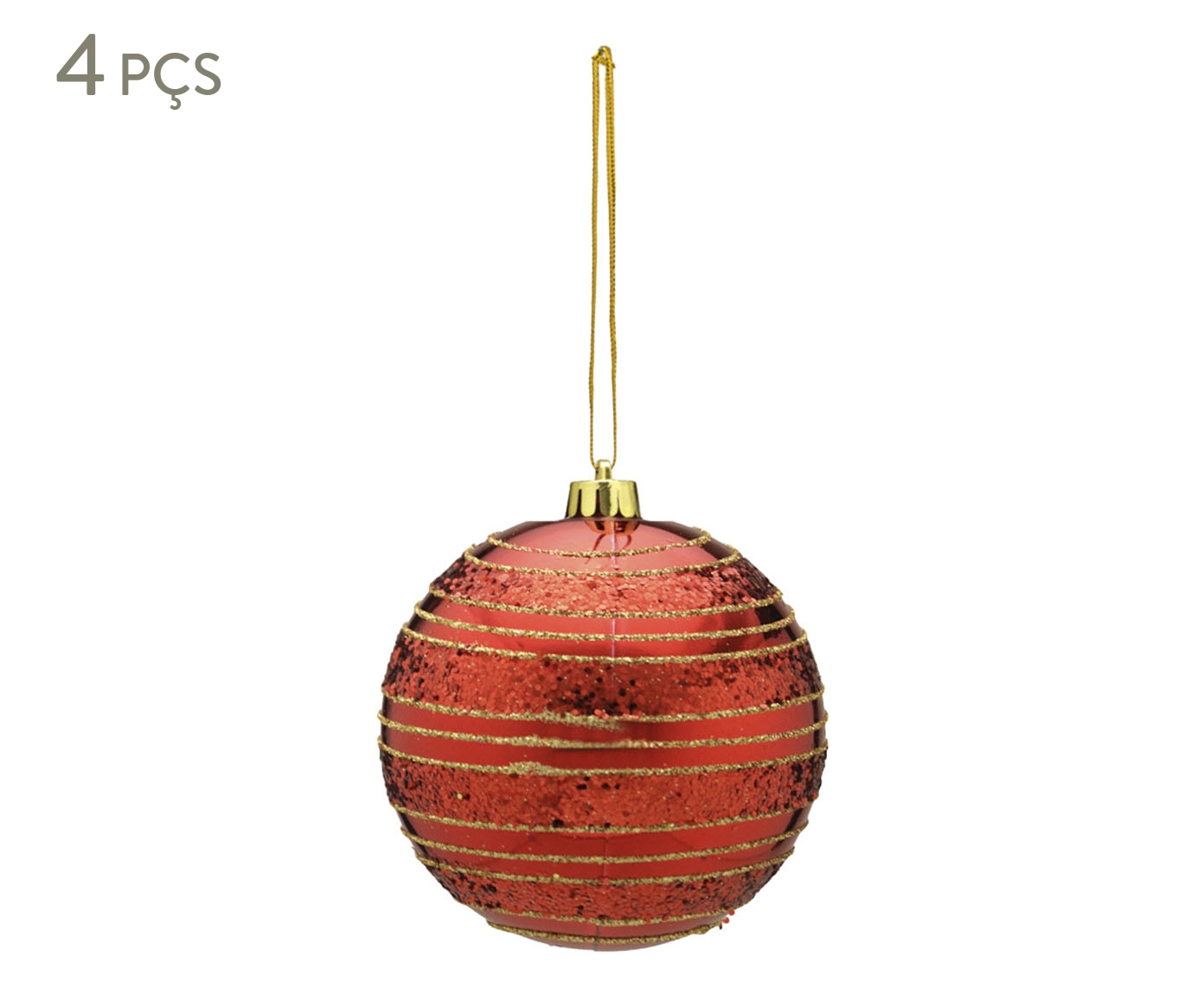 Jogo Bolas Natal Vermelho e Dourado Ii image number 0