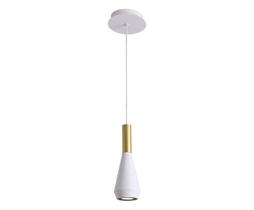 Pendente Pituco Branco e Dourado Bivolt image number 0