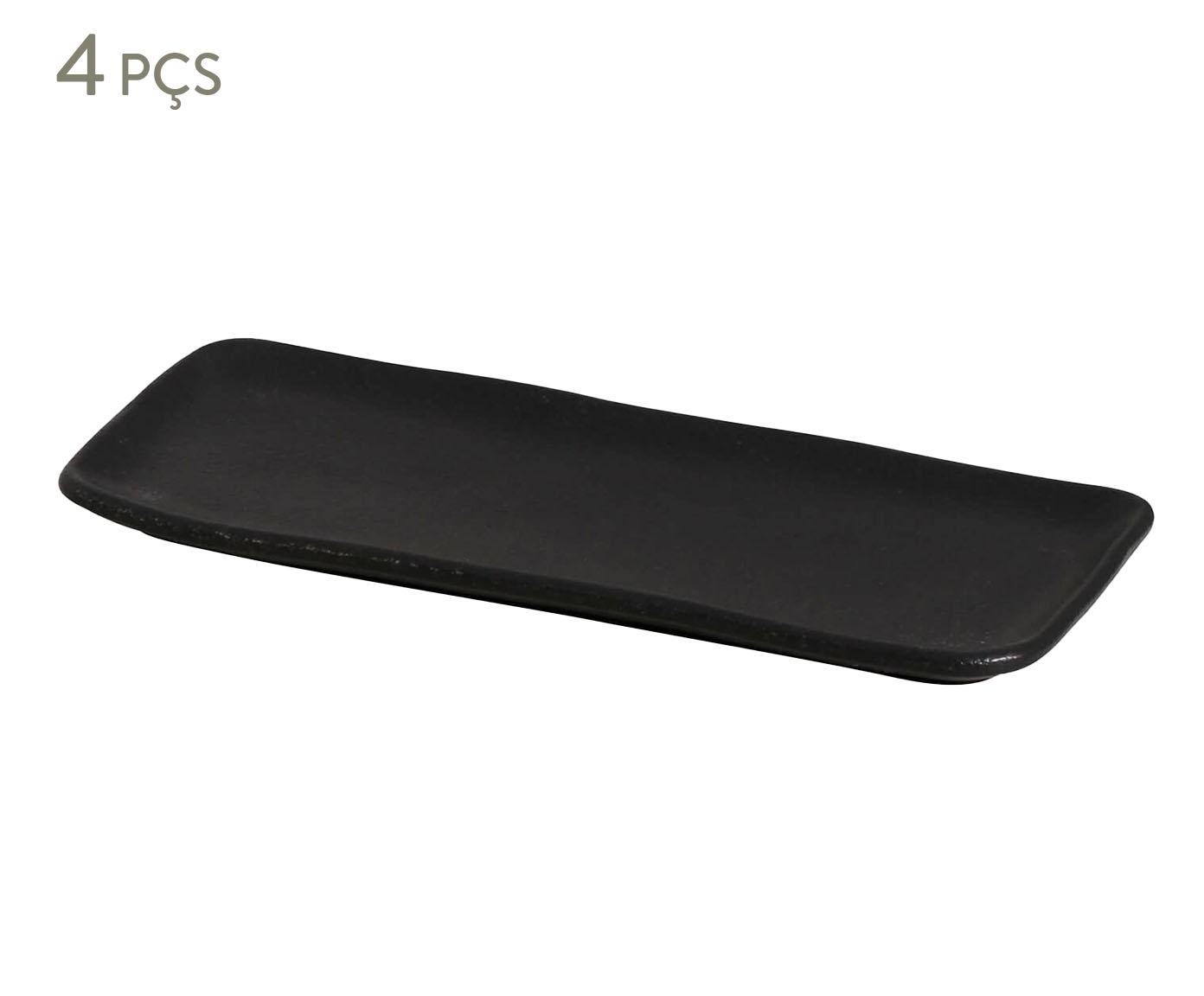 Jogo de Travessas Retangular Pequena Preto Matte Preto - image 0