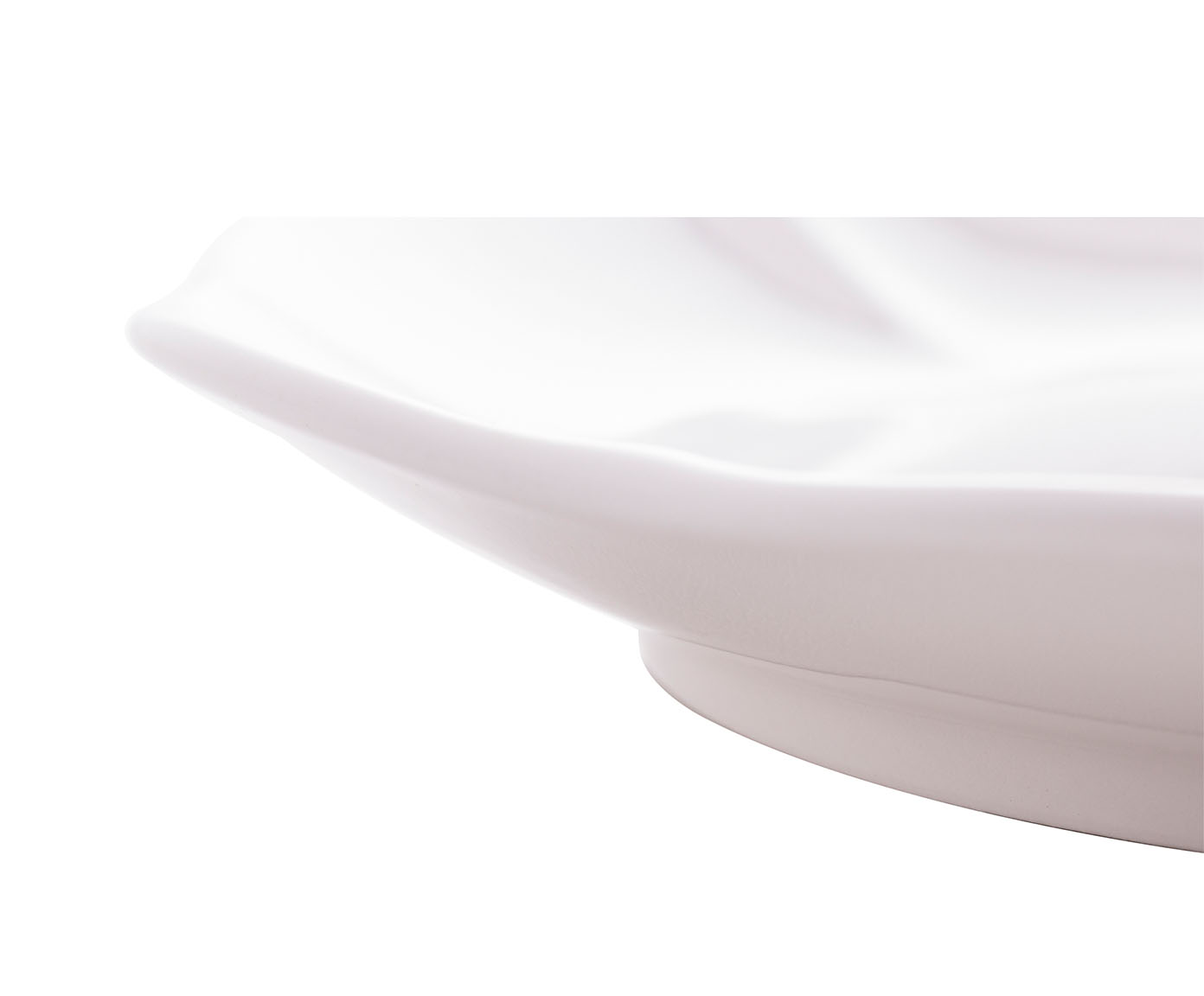 Prato Raso em Porcelana Wave Branco image number 4