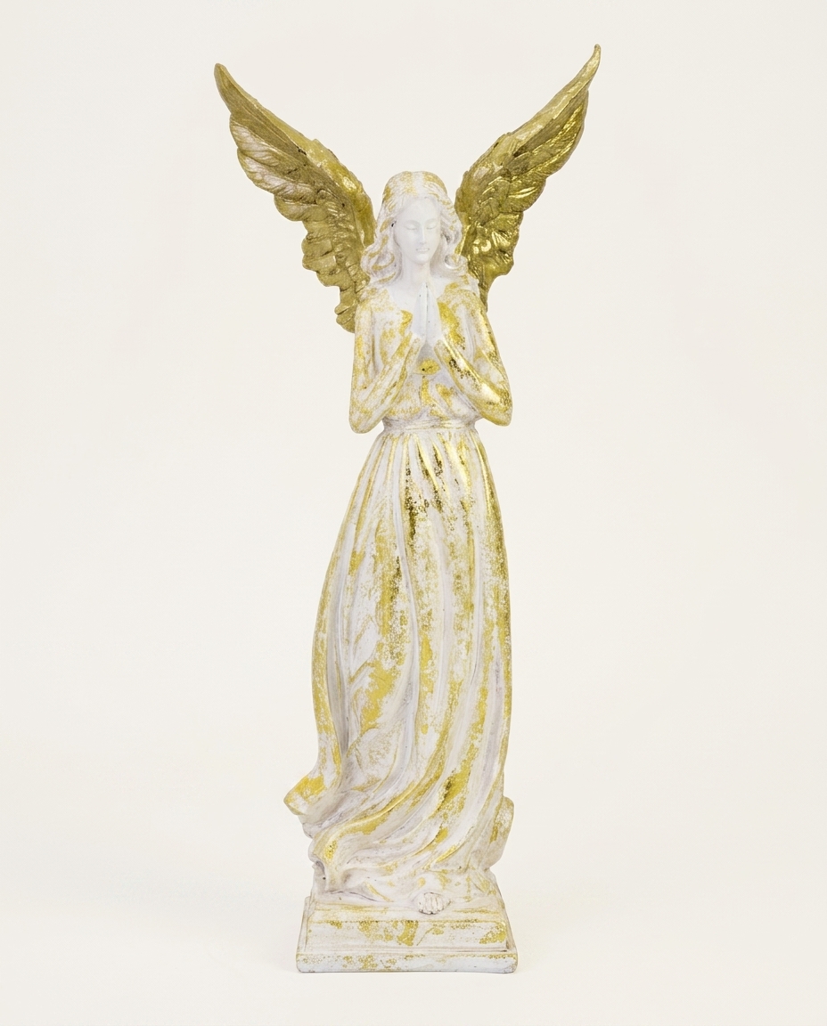 Anja Decorativa Braco e Dourado Antique em Resina image number 2