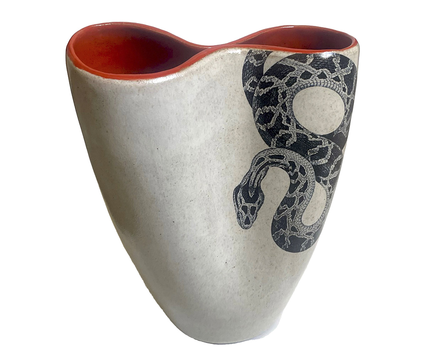 Vaso Infinito Snake Cer&acirc;mica Bege image number 1