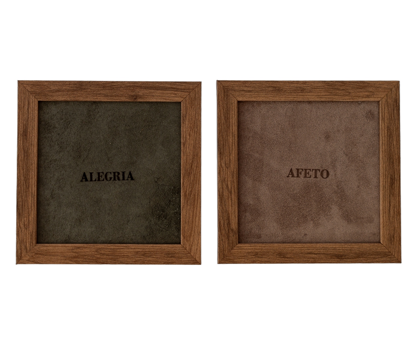Jogo de Quadros "Alegria e Afeto" Verde e Fendi - image 0