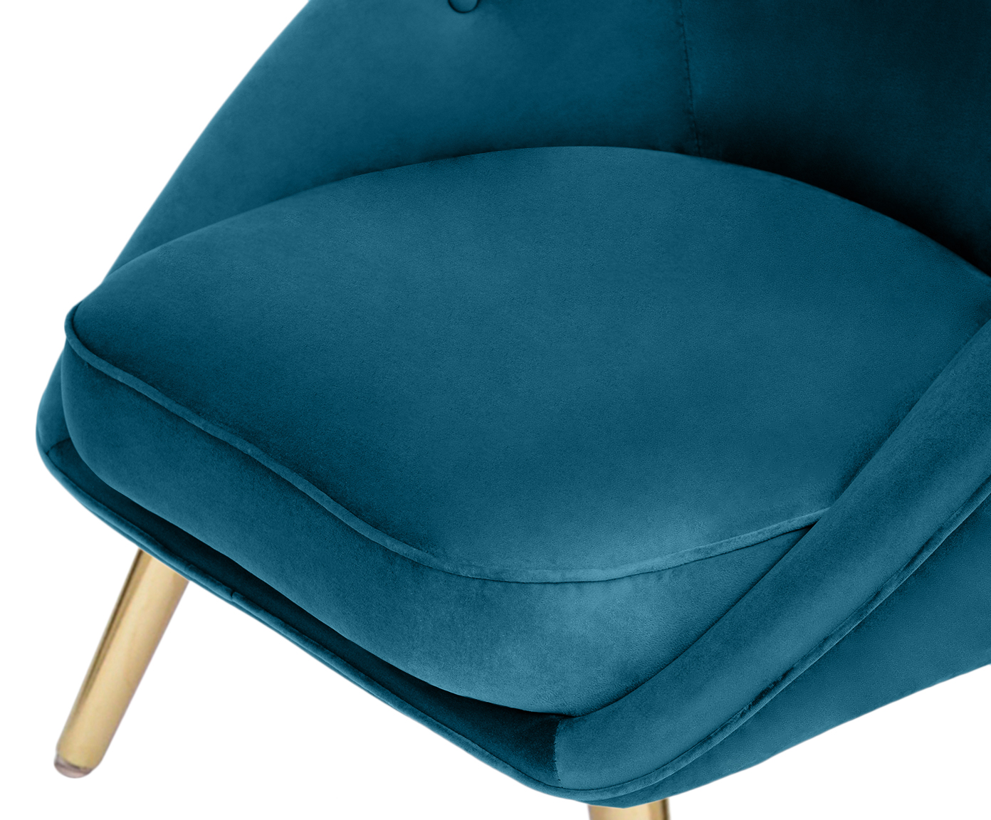 Poltrona Belle em Veludo - Azul Pav&atilde;o e Dourado image number 6