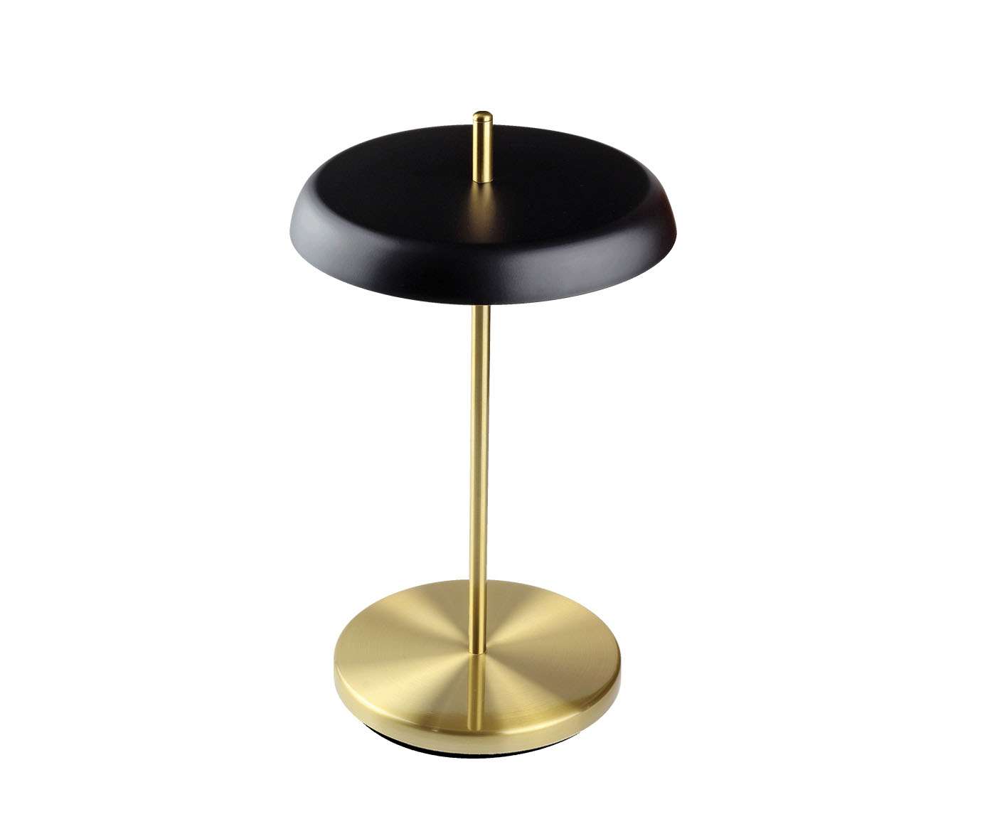 Lumin&aacute;ria de Mesa Dalu Bivolt - Preto e Dourado Escovado image number 0
