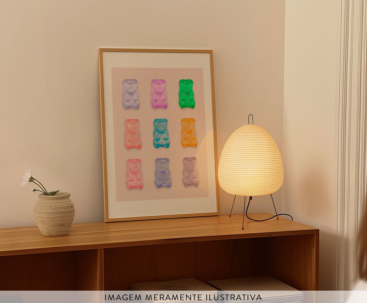 Quadro Gummy Bear com Moldura em Madeira - image 1