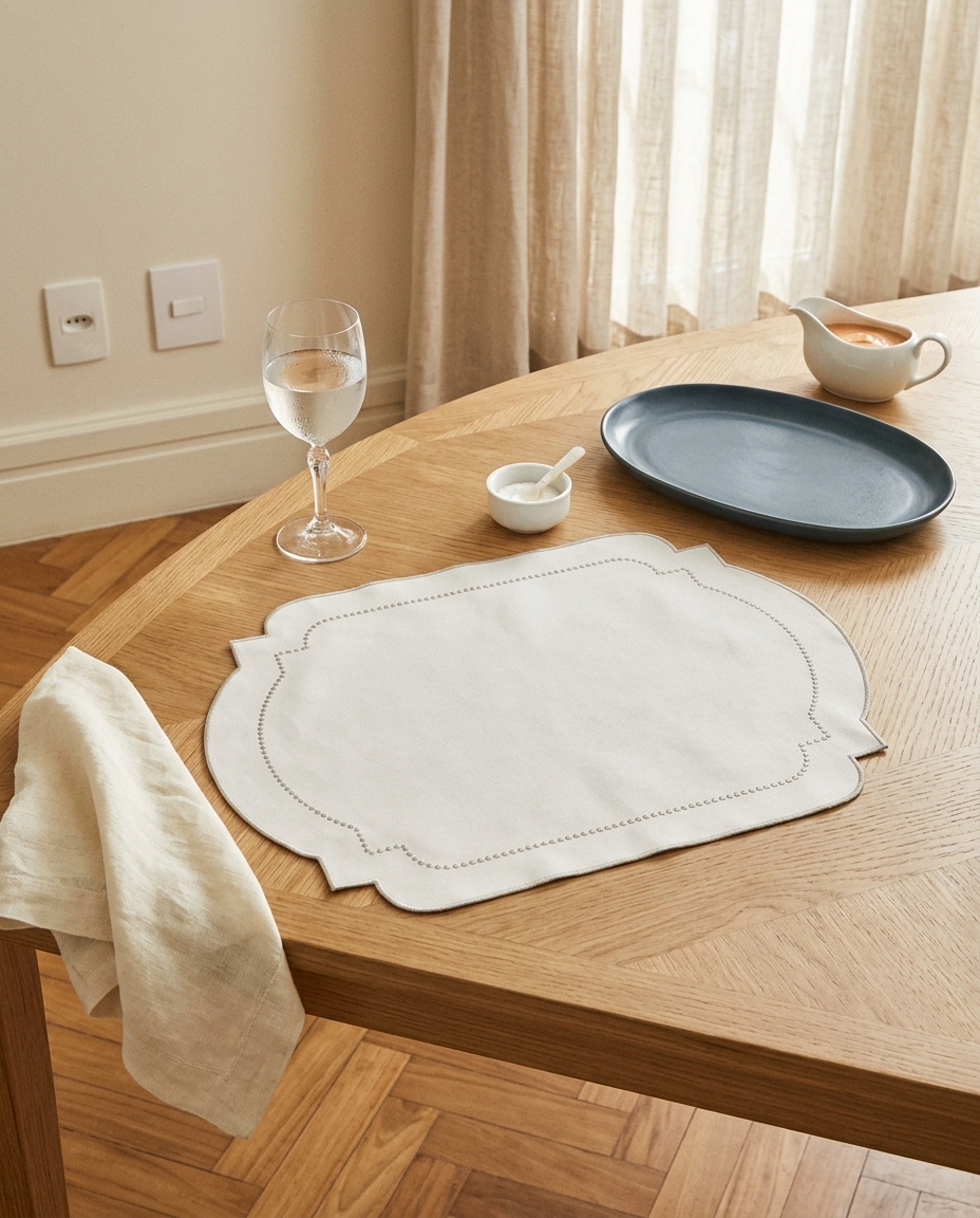 Lugar Americano em Nylon com Bordado Chilly III - Off White image number 3