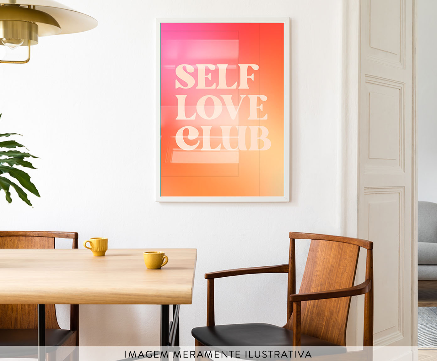 Quadro Self Love Club com Moldura Branca image number 1