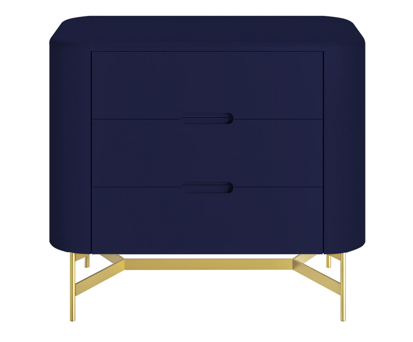 Mesa de Cabeceira Greyz Azul e Dourado image number 0