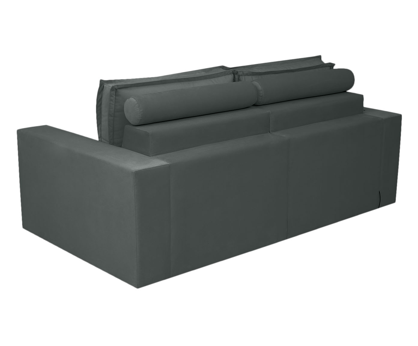 Sof&aacute; Retr&aacute;til Pasha em Veludo com USB - Cinza Escuro image number 38