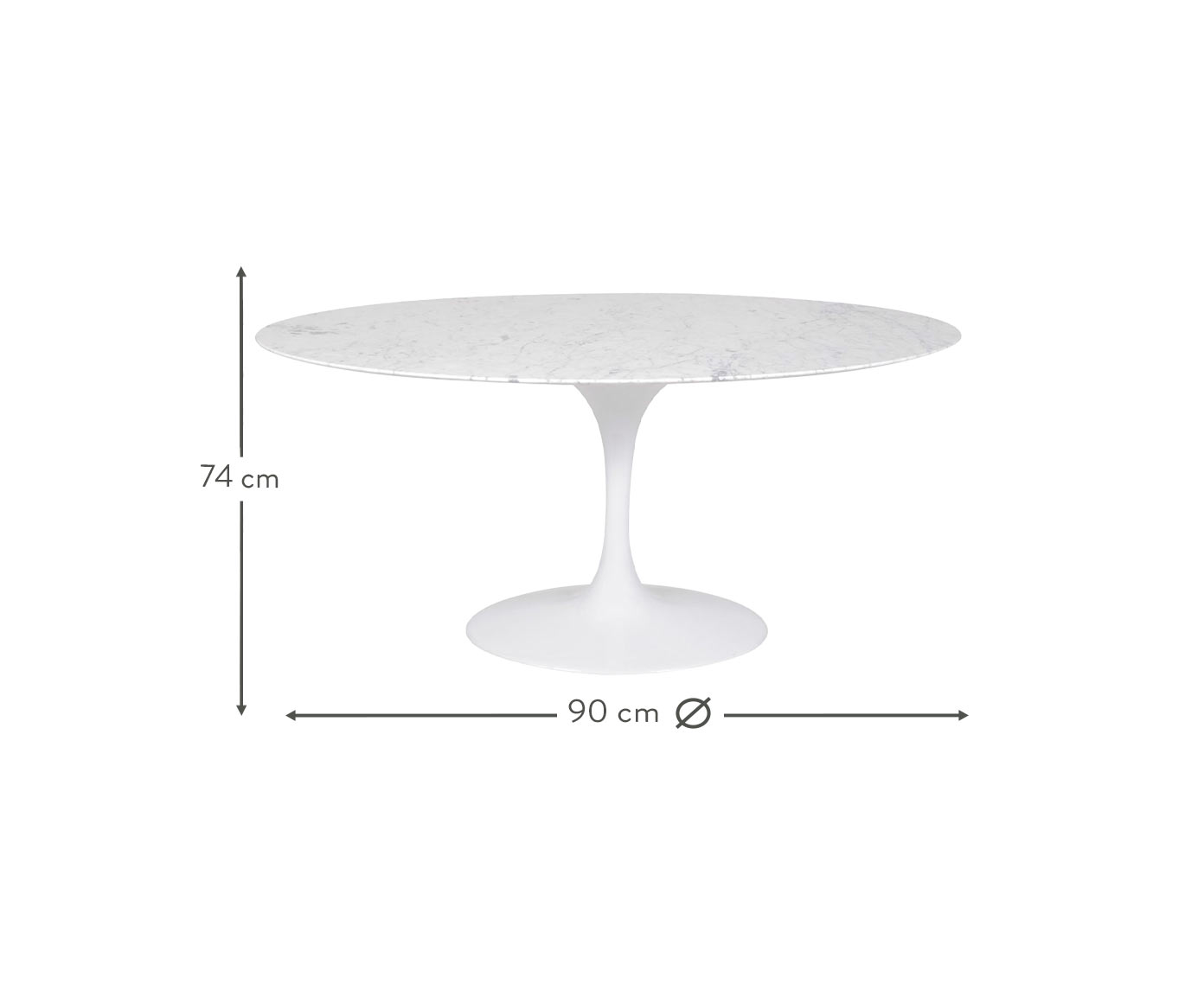 Mesa Saarinen Oval Carrara Base Branca image number 6