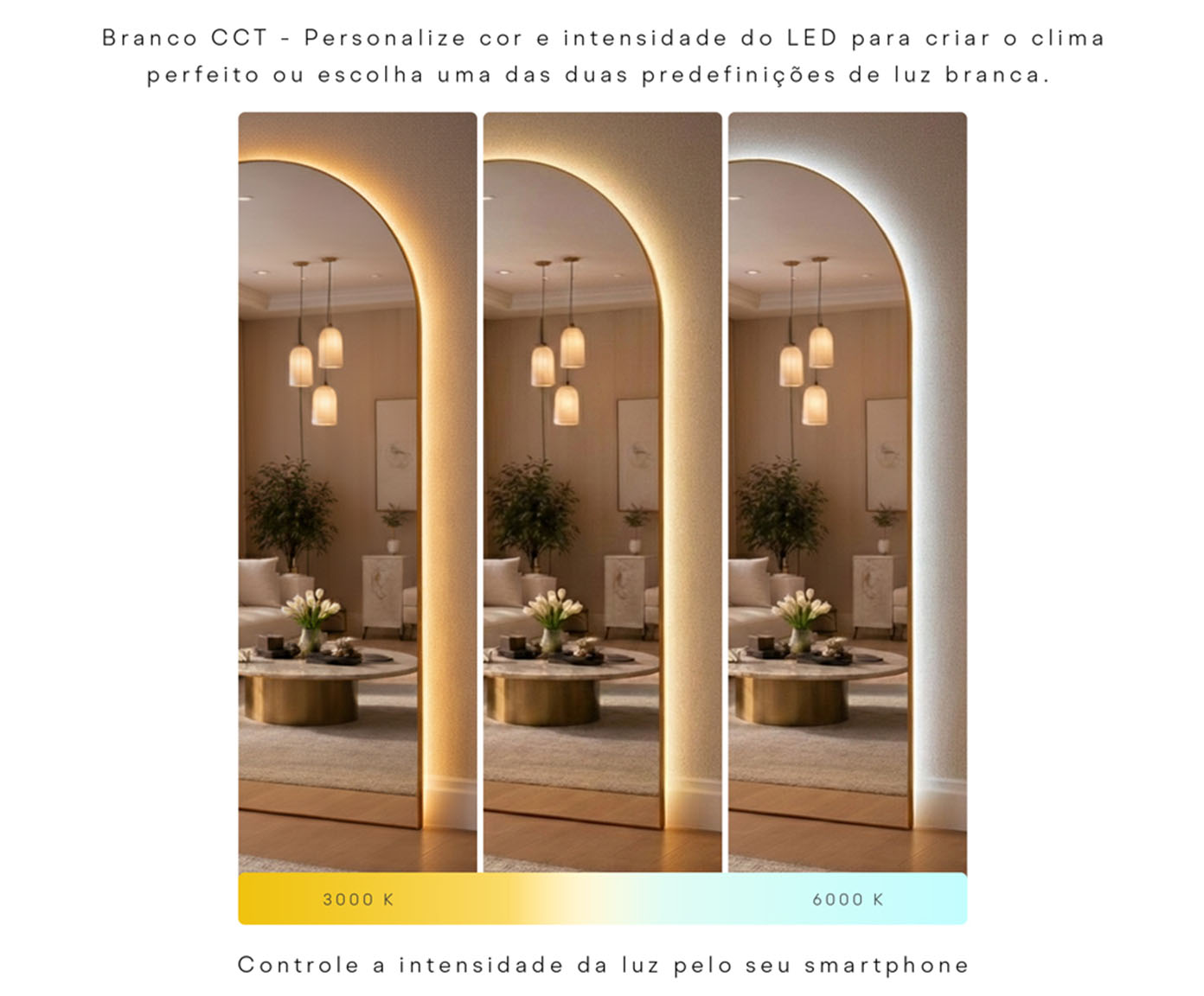 Espelho com Led Smart Marrocos Preto image number 7