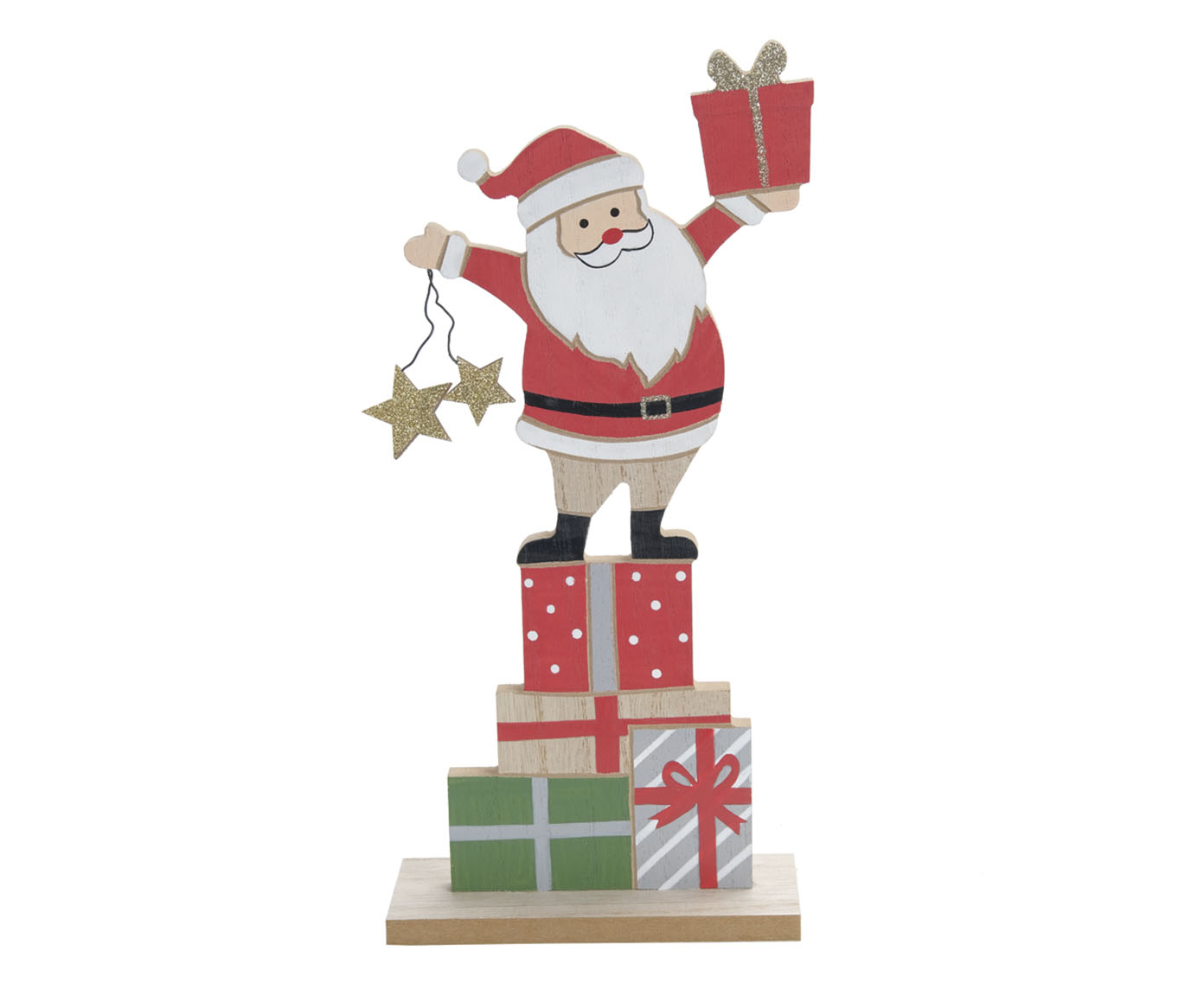 Enfeite Papai Noel com Presentes Madeira - image 0