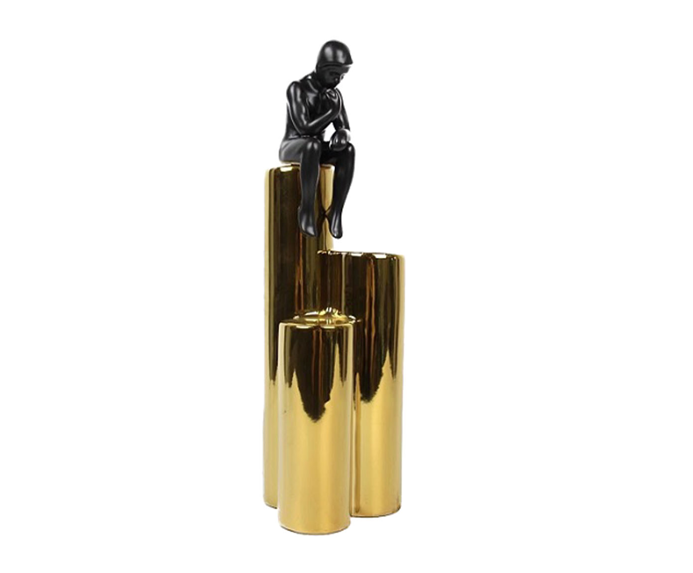 Adorno Figura Sentada Dourada image number 0