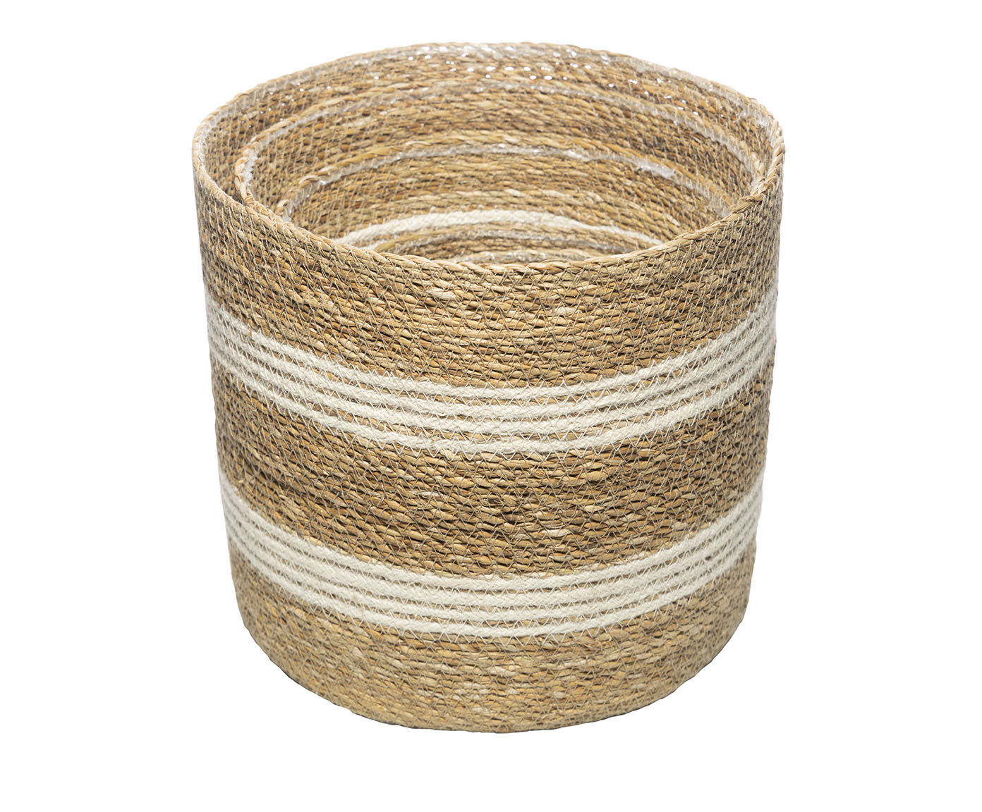 Jogo de Cachepots em Fibra Natural Bicolor image number 2