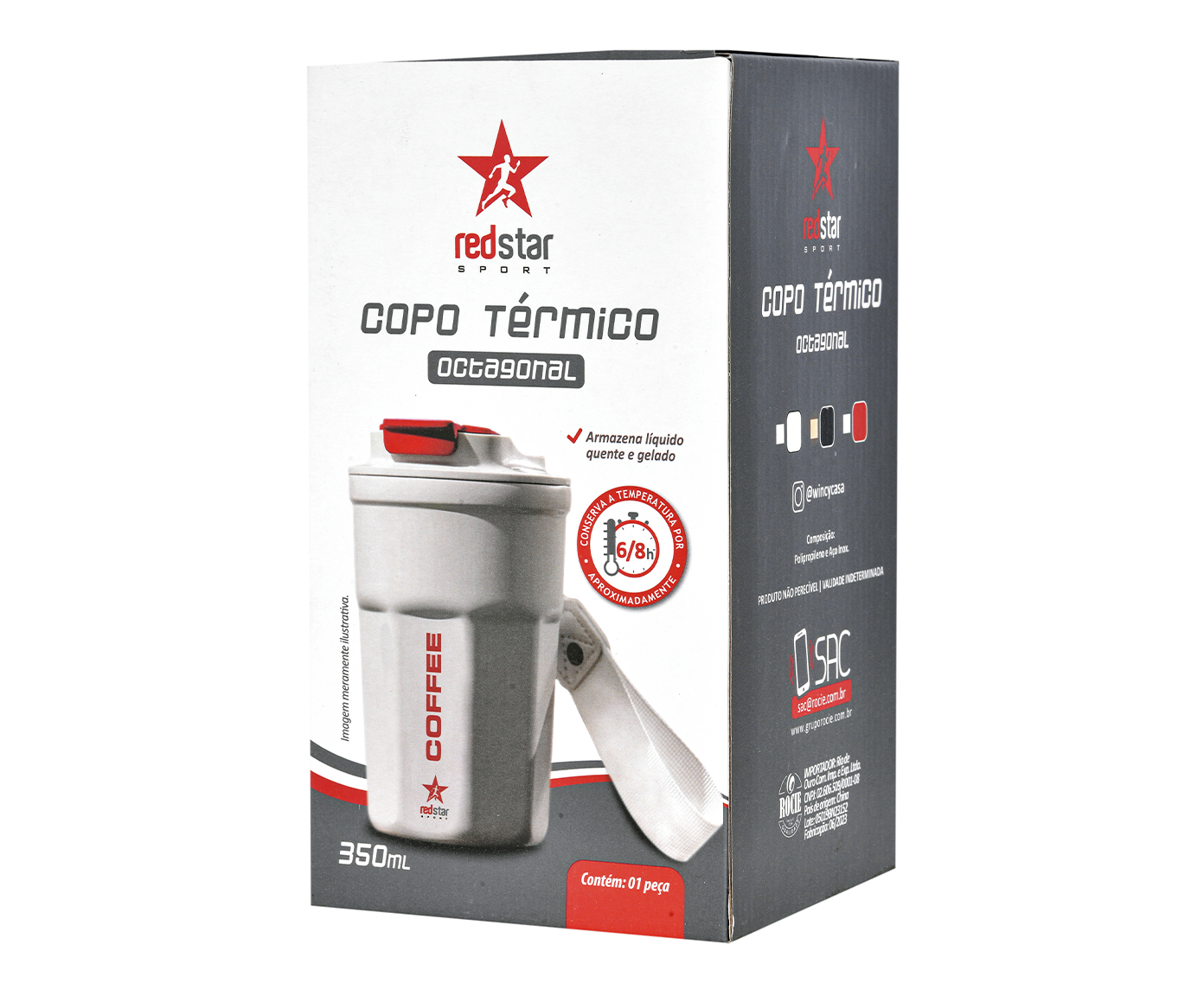 Copo T&eacute;rmico Thermo Vermelho - 350ml image number 1
