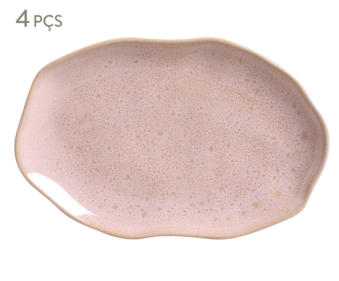 Jogo de Travessas Oval Rasa M&eacute;dia Bio Litchi Rosa - image 0