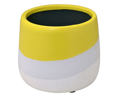 Vaso em Cer&acirc;mica R&uacute;stico Amarelo image number 0