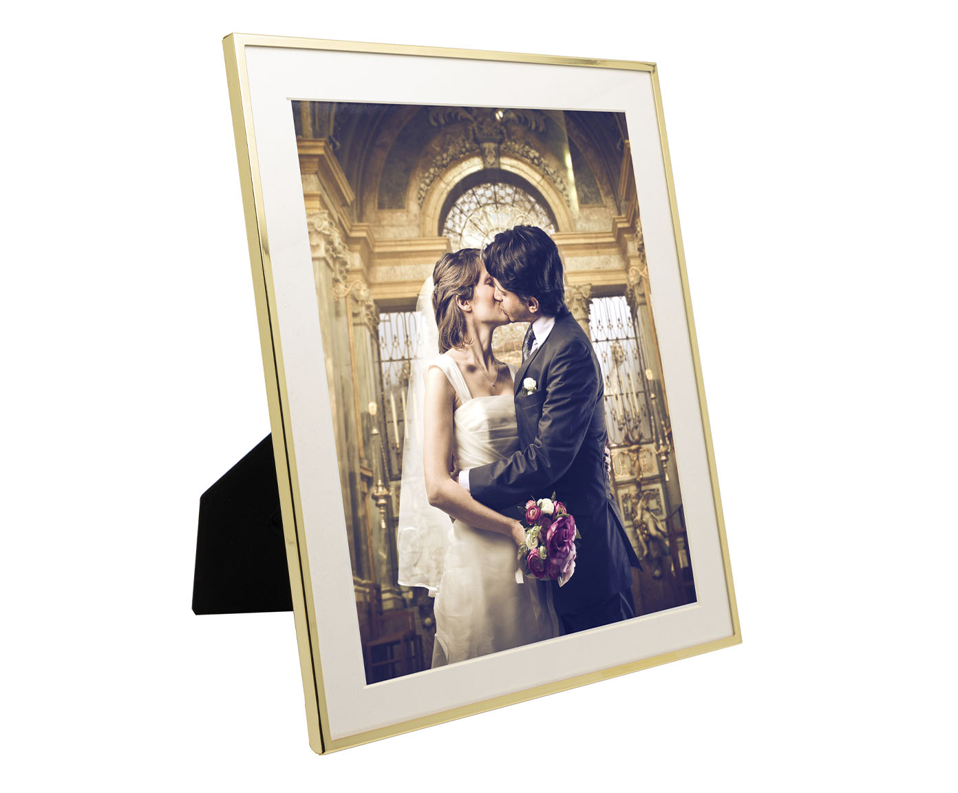 Porta-Retrato em Inox Basic Dourado image number 1