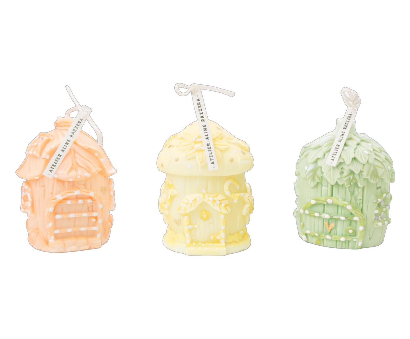Velas Casinhas P&aacute;scoa Amarela, Laranja e Verde - 3 pe&ccedil;as - image 0