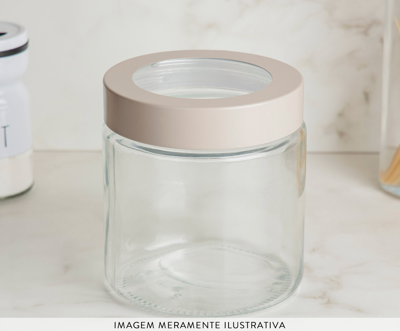 Pote com Visor na Tampa Basic Bege - 880ml - image 1