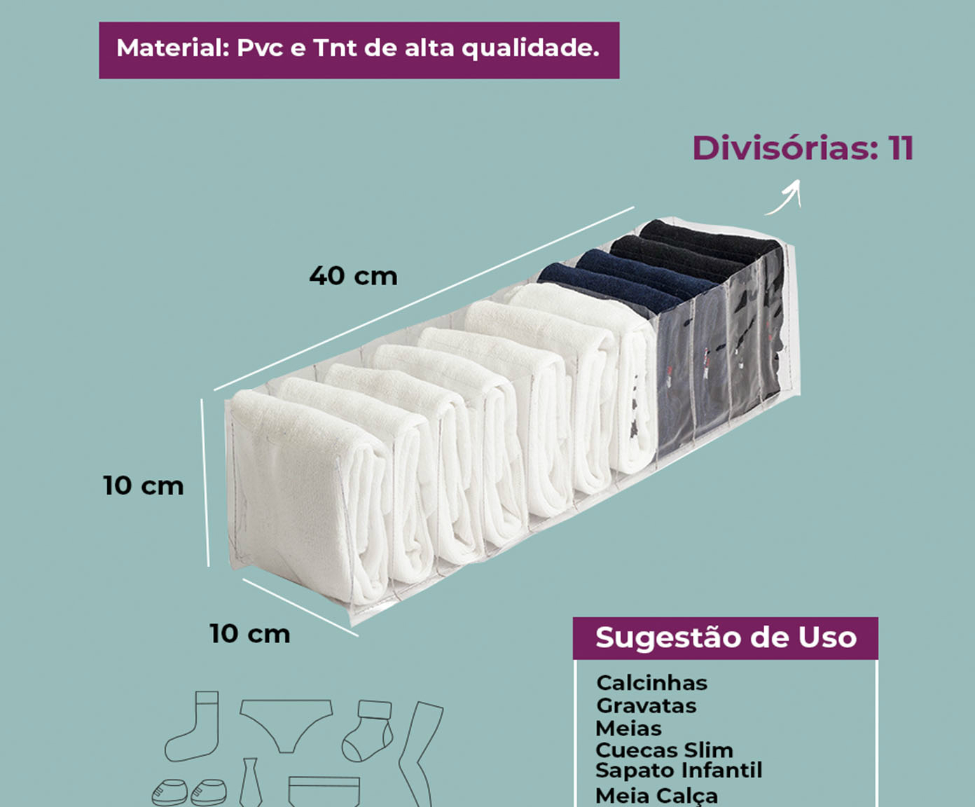 Organizador Colmeia Cristal Premium PP - image 1