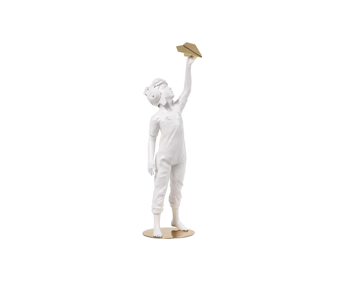 Escultura Leo&nbsp; Branco e Dourado - image 0