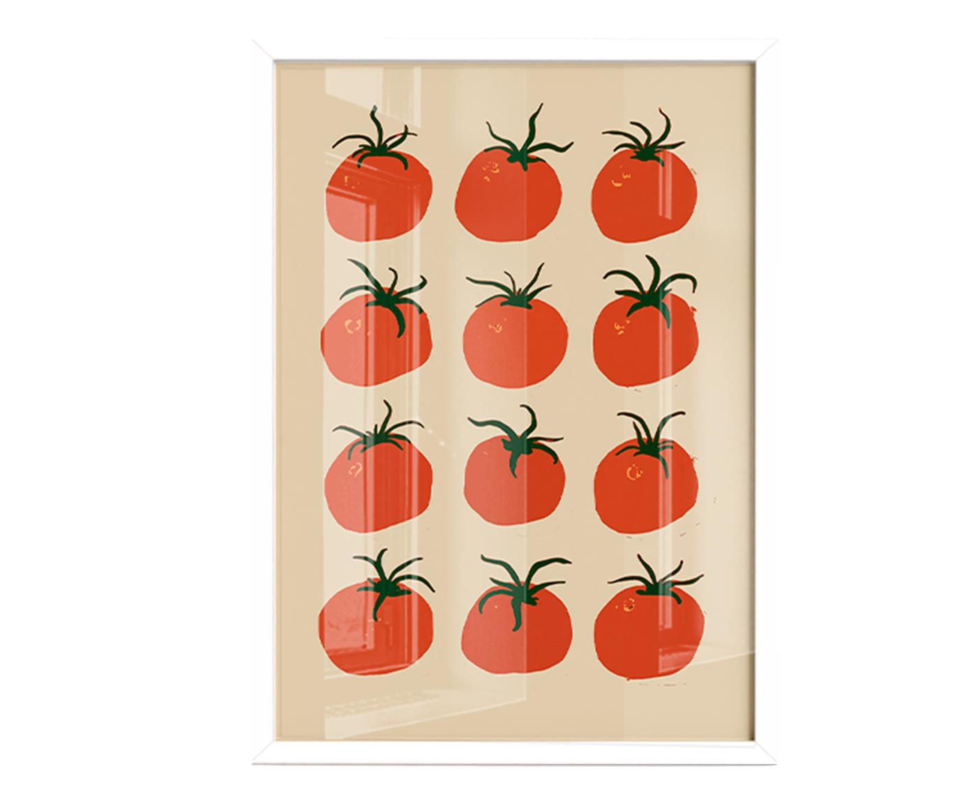 Quadro Pomodoro com Moldura Branca image number 0